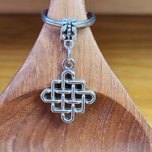 Celtic Knot Square Keyring Keychain Handmade